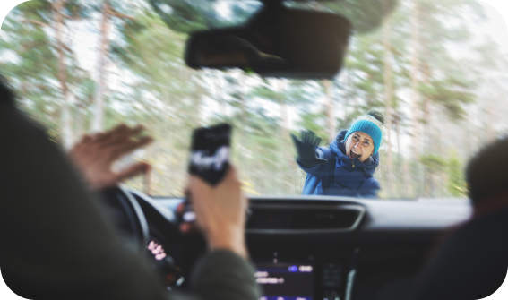 person about to be hit by car