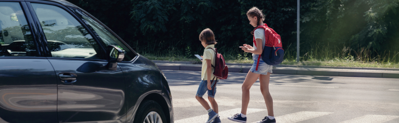 children crossing a pedestrian lane