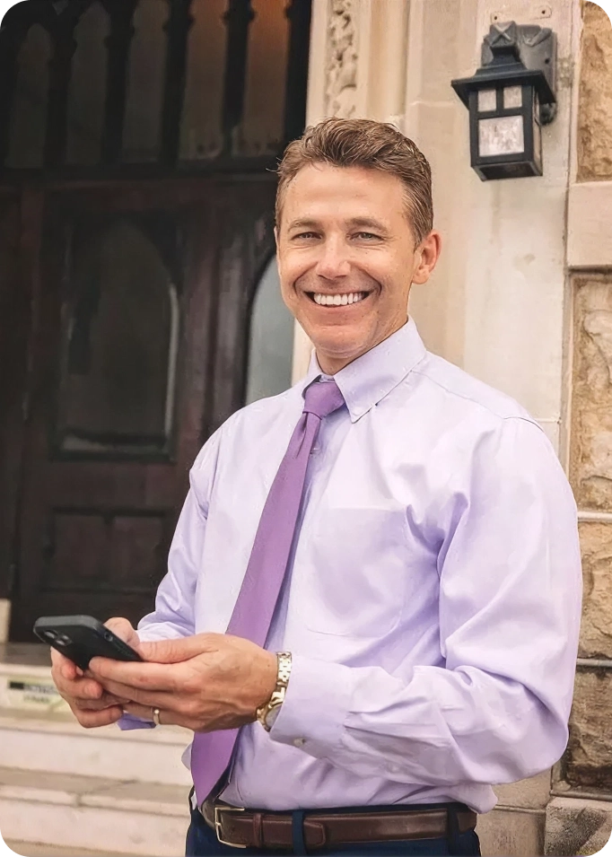 Ryan Cardoso meeting with a client