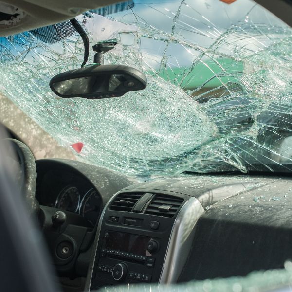 crashed car - Pensacola hit and run accident lawyers