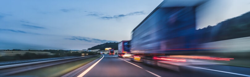 Trucks on the highway in Florida