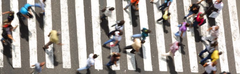 pedestrians crossing the street